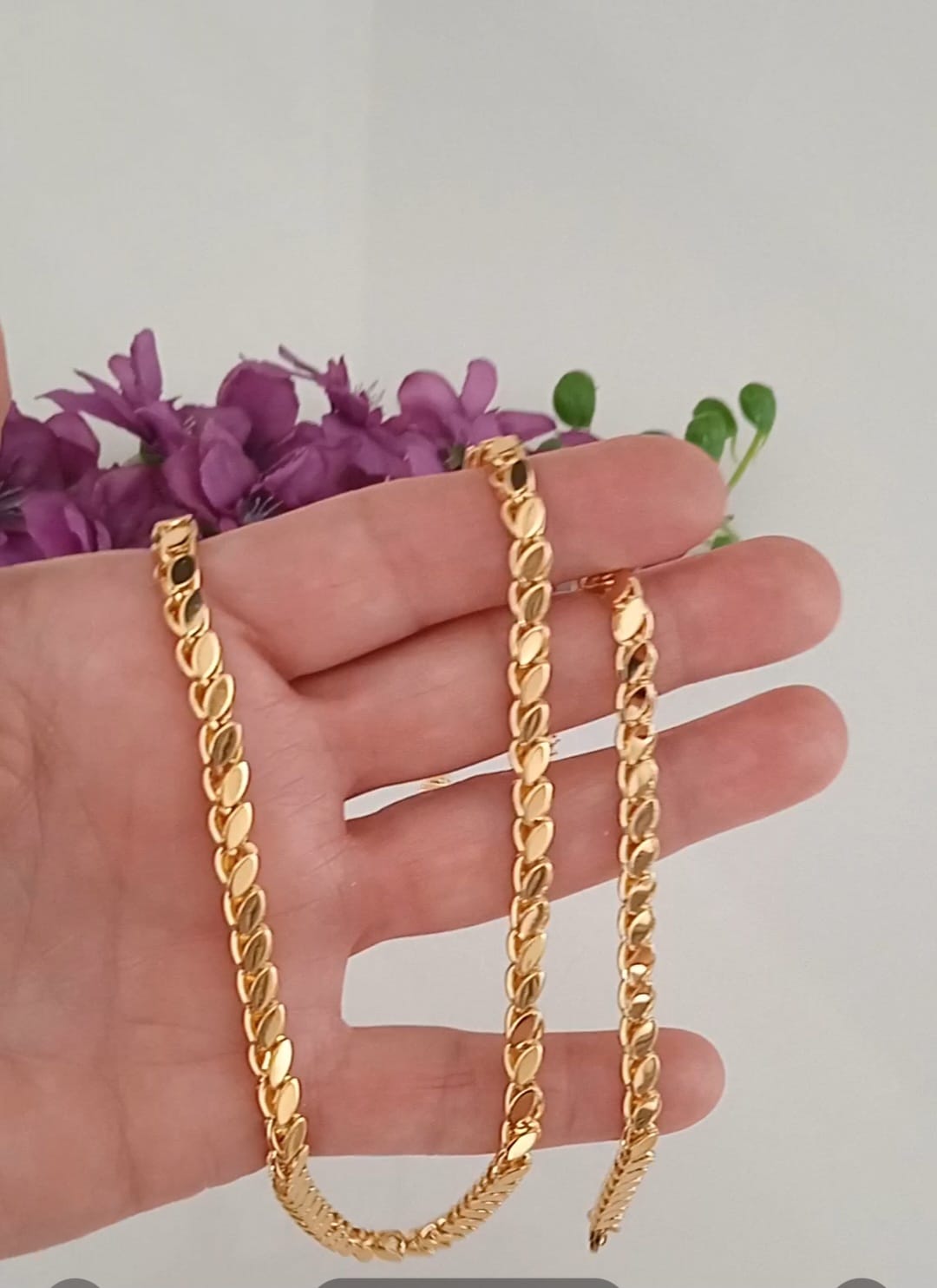 316 Çelik - 14 Ayar Arpa Model 60 Cm Kolye + Bileklik