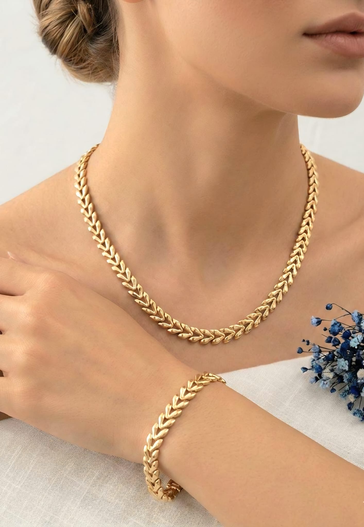 XUPING Set - Başak Model Kolye ve Bileklik