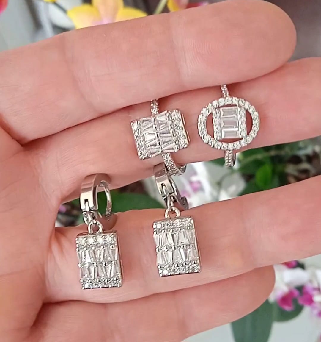 316 Çelik - SET Baget Yüzük Baget Küpe