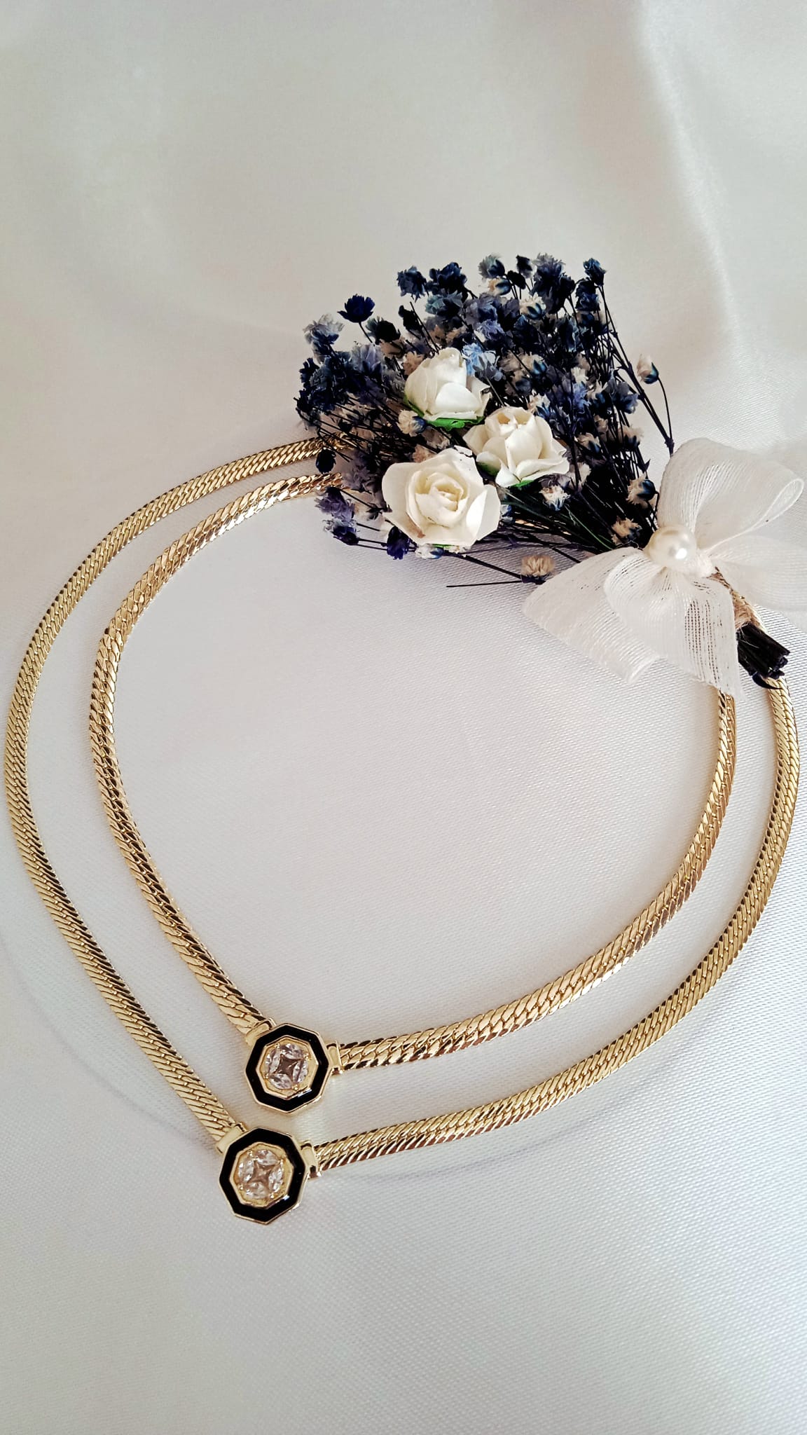 316 Çelik - Ezme Zincirli Siyah Çerçeveli Kolye